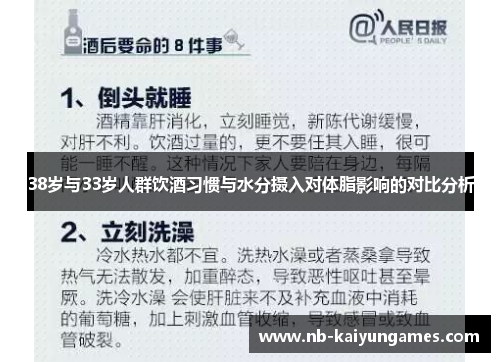 38岁与33岁人群饮酒习惯与水分摄入对体脂影响的对比分析